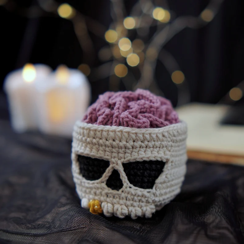 Brainy Skull Coaster Set Crochet Toys