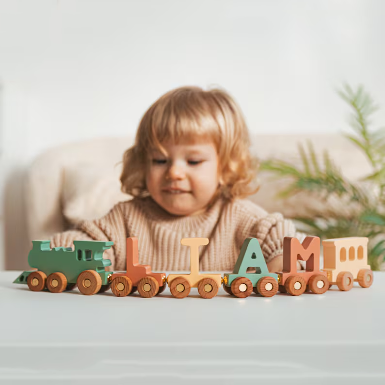 Personalized Toys Wooden Train Kid Birthday Gift