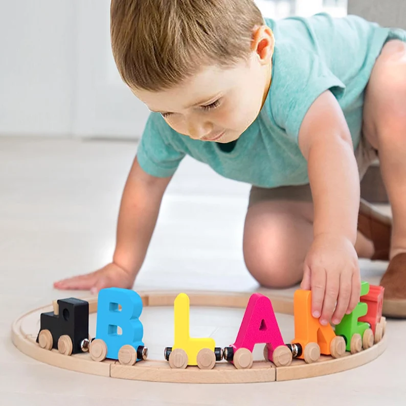 Personalized Toys Wooden Train Kid Birthday Gift