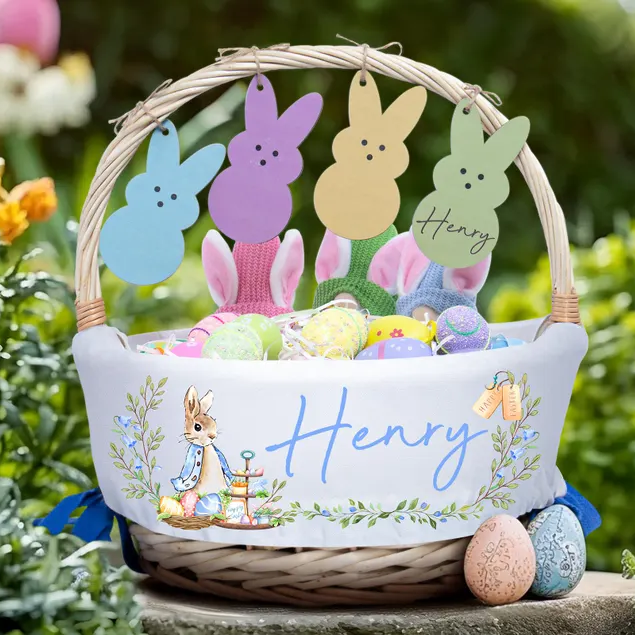 Personalized Easter Basket With Baby Name