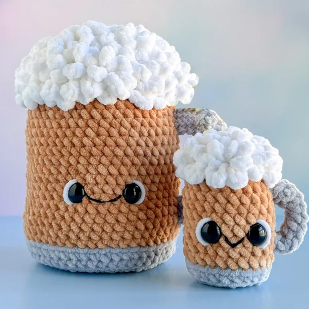 Big and Mini Draft Beer Crochet Toys