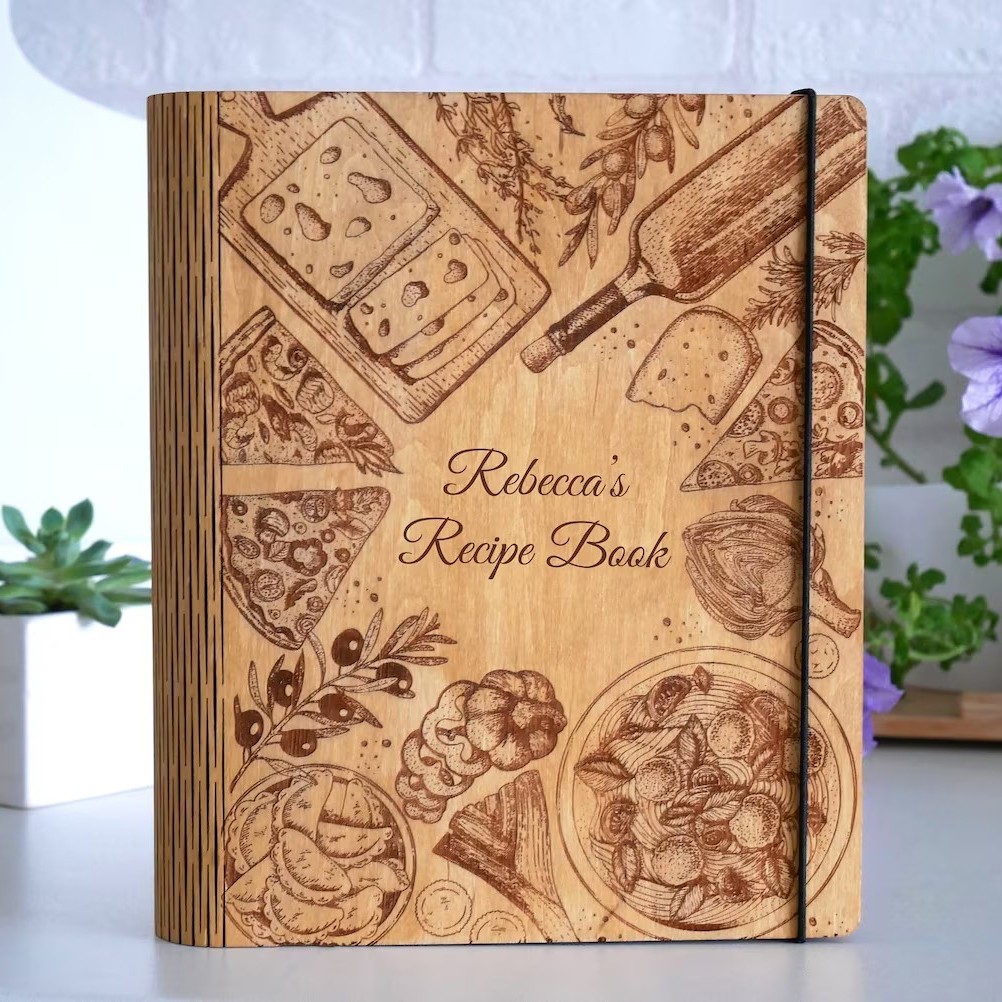 Personalized Family Wooden Recipe Book Mother's Day Gift