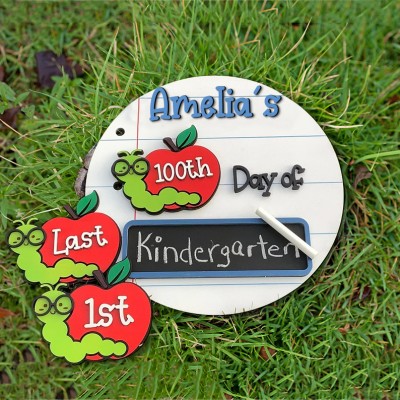 Personalized First/100th/Last Day of School Interchangeable Back to School Sign Prop For Kids Gift Ideas