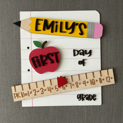 Personalized First/100th/Last Day of School Interchangeable Back to School Sign Prop For Kids Gift Ideas