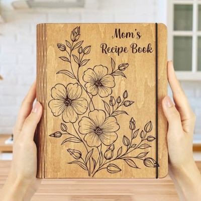 Personalized Family Wooden Recipe Book Mother's Day Gift