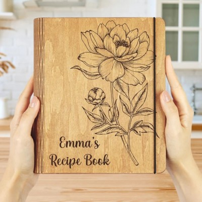 Personalized Family Wooden Recipe Book Mother's Day Gift