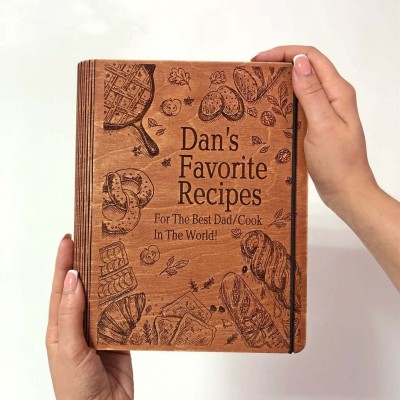 Personalized Family Wooden Recipe Book Mother's Day Gift