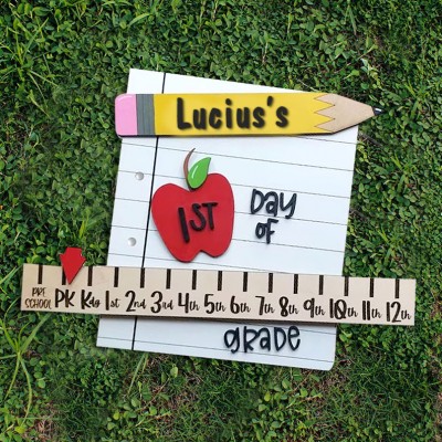 Personalized First/100th/Last Day of School Interchangeable Back to School Sign Prop For Kids Gift Ideas