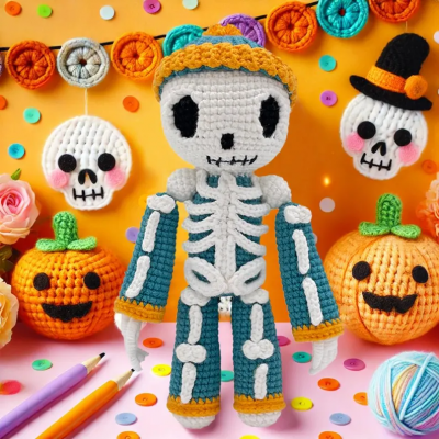 Halloween Skeleton Dolls Crochet Toys